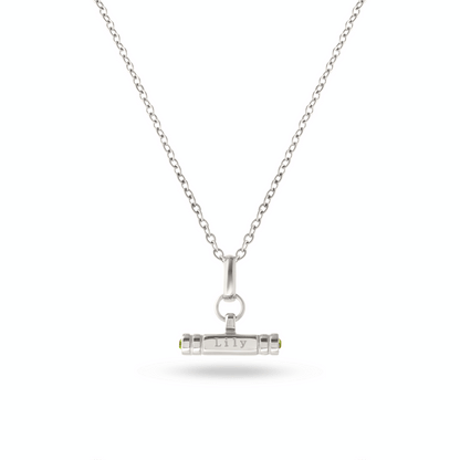Mini Custom Stamped T-Bar Necklace (Silver)