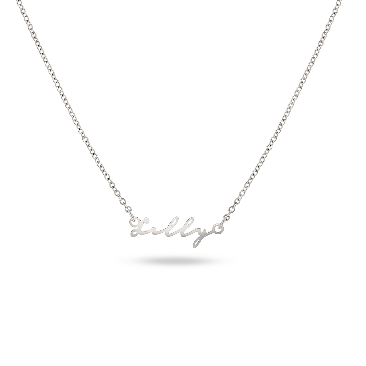 Matching 'Mini & Me' Signature Name Necklace Set (Silver)
