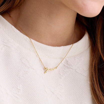 Matching 'Mini & Me' Signature Name Necklace Set (Gold)