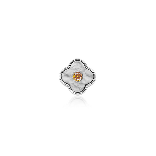 Molten Clover Charms (Silver) - Birthstones