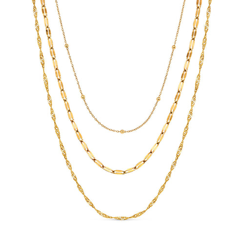 Multi-Chain Layered Necklace Set (Gold)