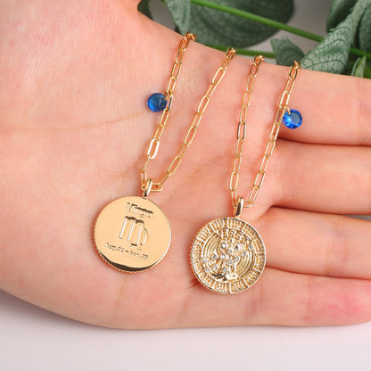 18K Gold Plated Zodiac Birth Coin