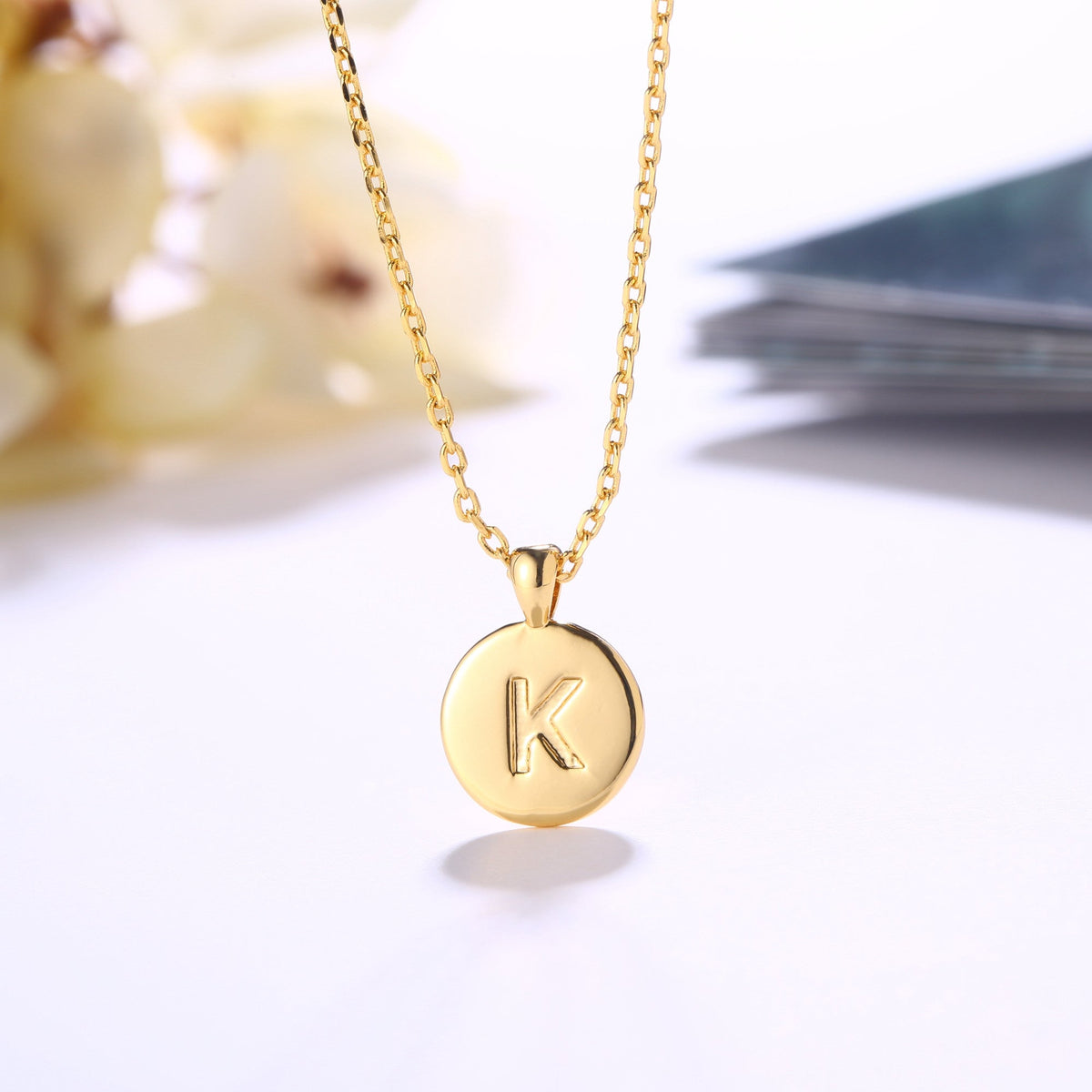 18K Gold Plated Monogram Necklace