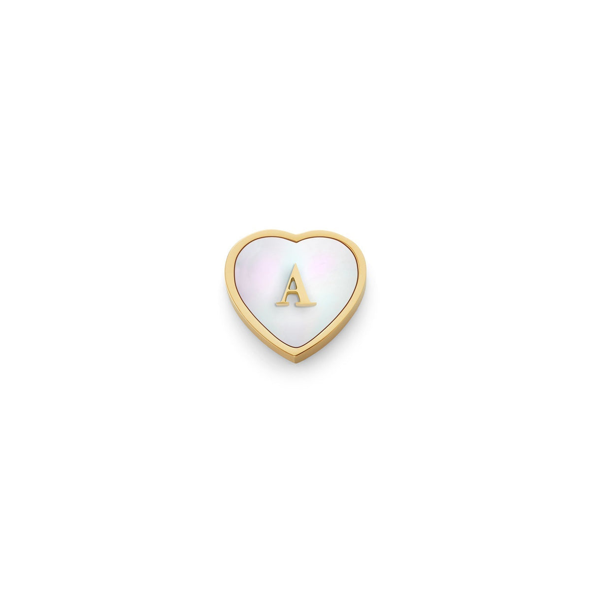 Pearl Heart Charms (Gold) - Initials