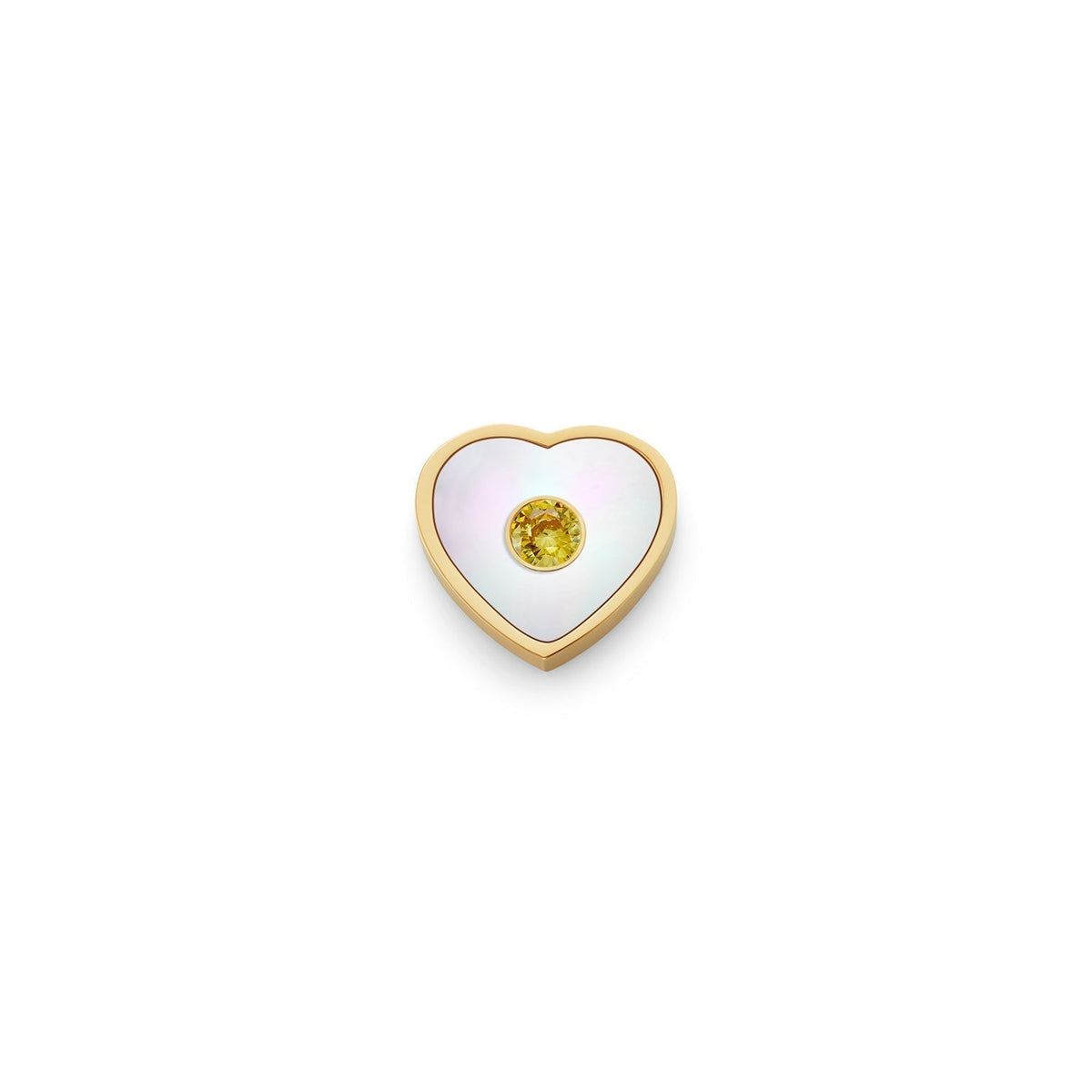 Pearl Heart Charms (Gold) - Initials
