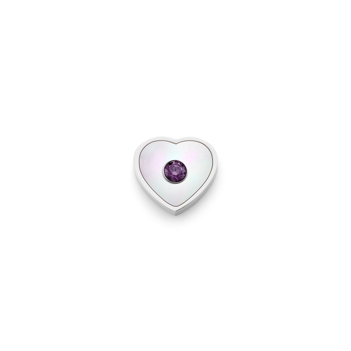 Pearl Heart Charms (Silver) - Birthstone