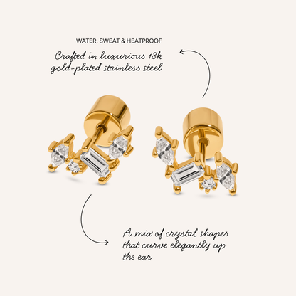Pavé Climber Earrings (Gold)