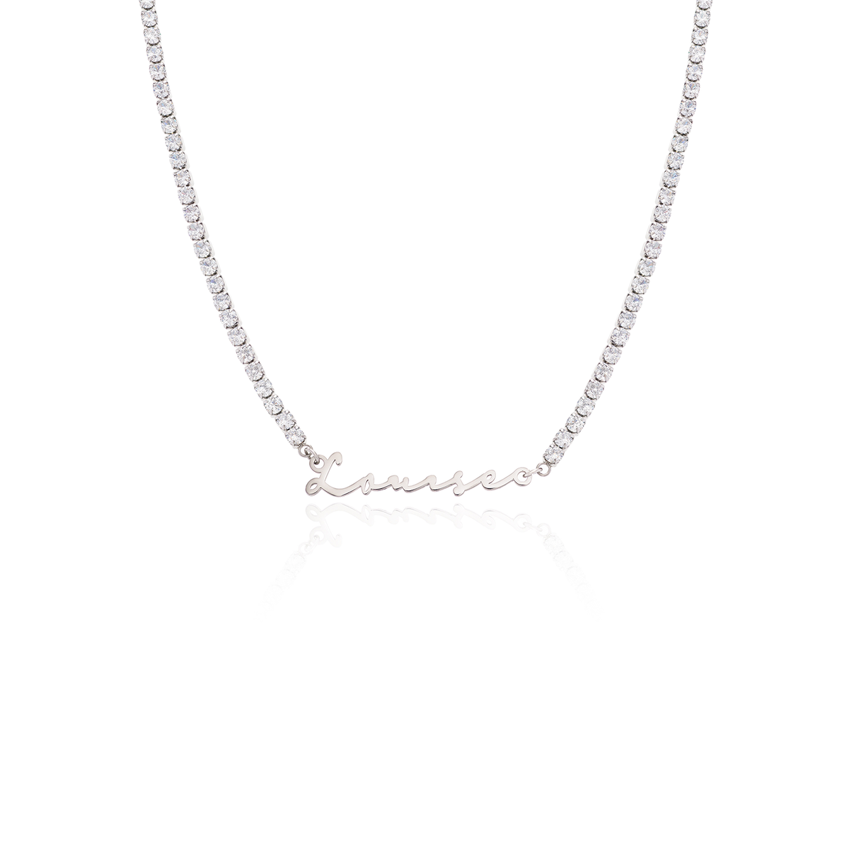 Matching 'Mini & Me' Signature Name Necklace Set (Silver)