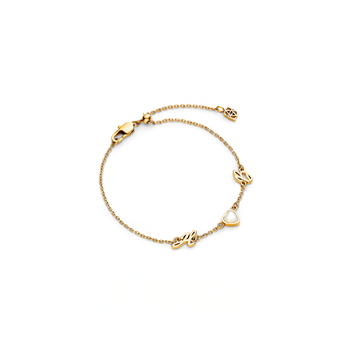 Made Mine Initials & Birthstone Bracelet (Gold)