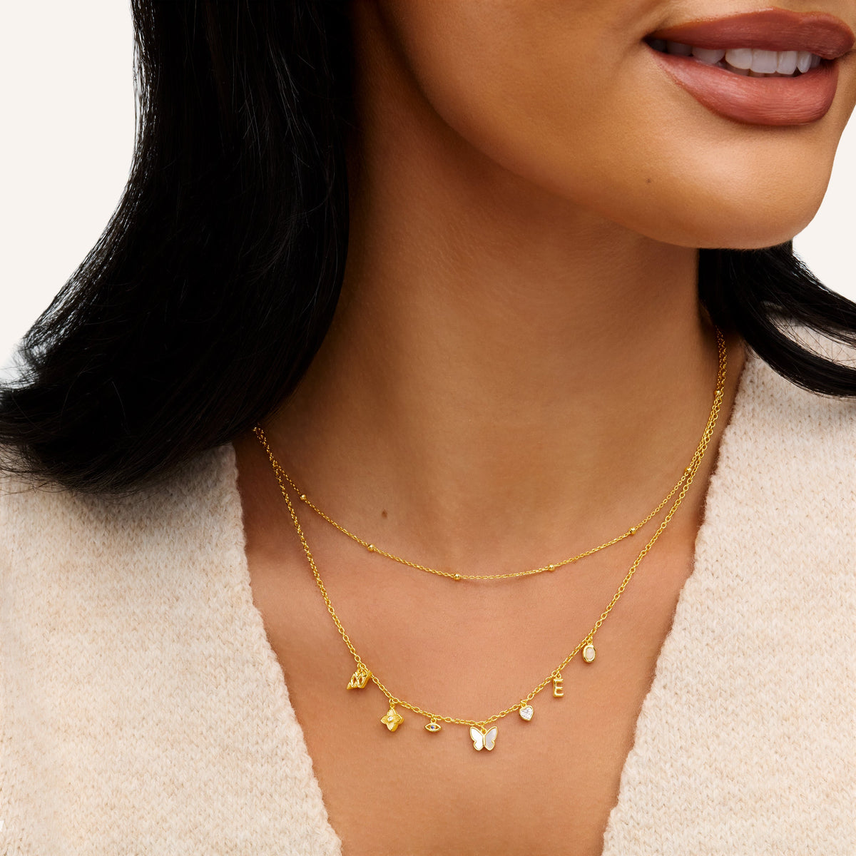 Made Mine Fine Charm Necklace (Gold)