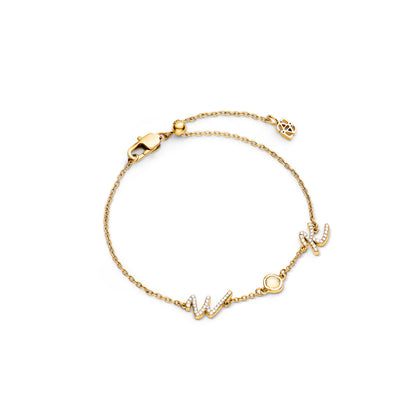 Made Mine Initials & Birthstone Bracelet (Gold)