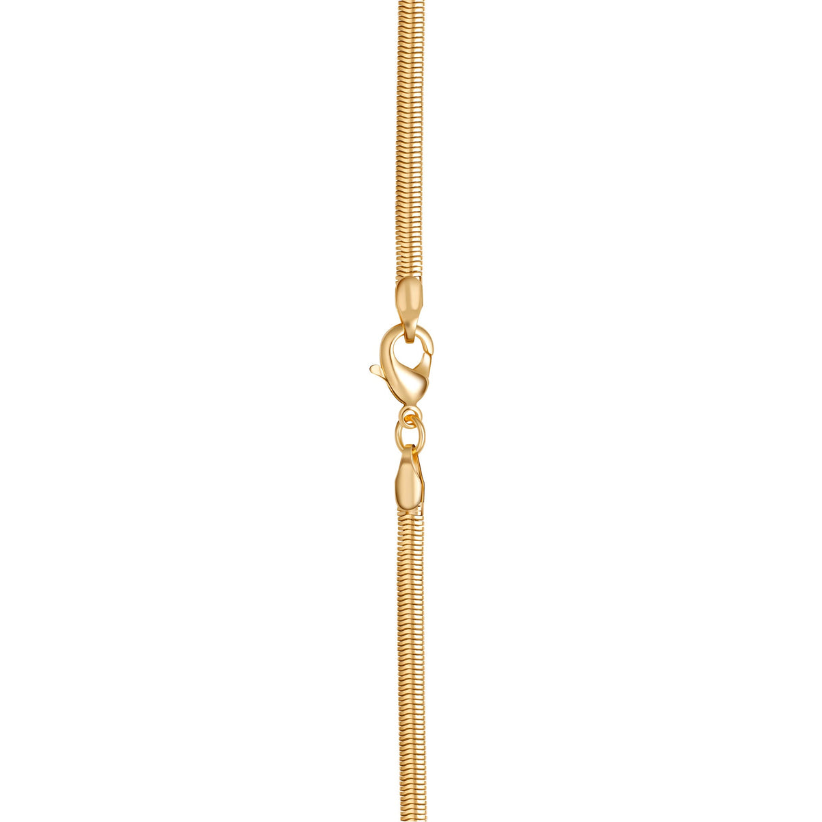 18K Gold Plated Flat Herringbone Snake Chain Necklace