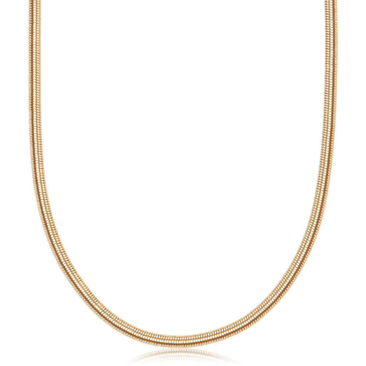 18K Gold Plated Flat Herringbone Snake Chain Necklace