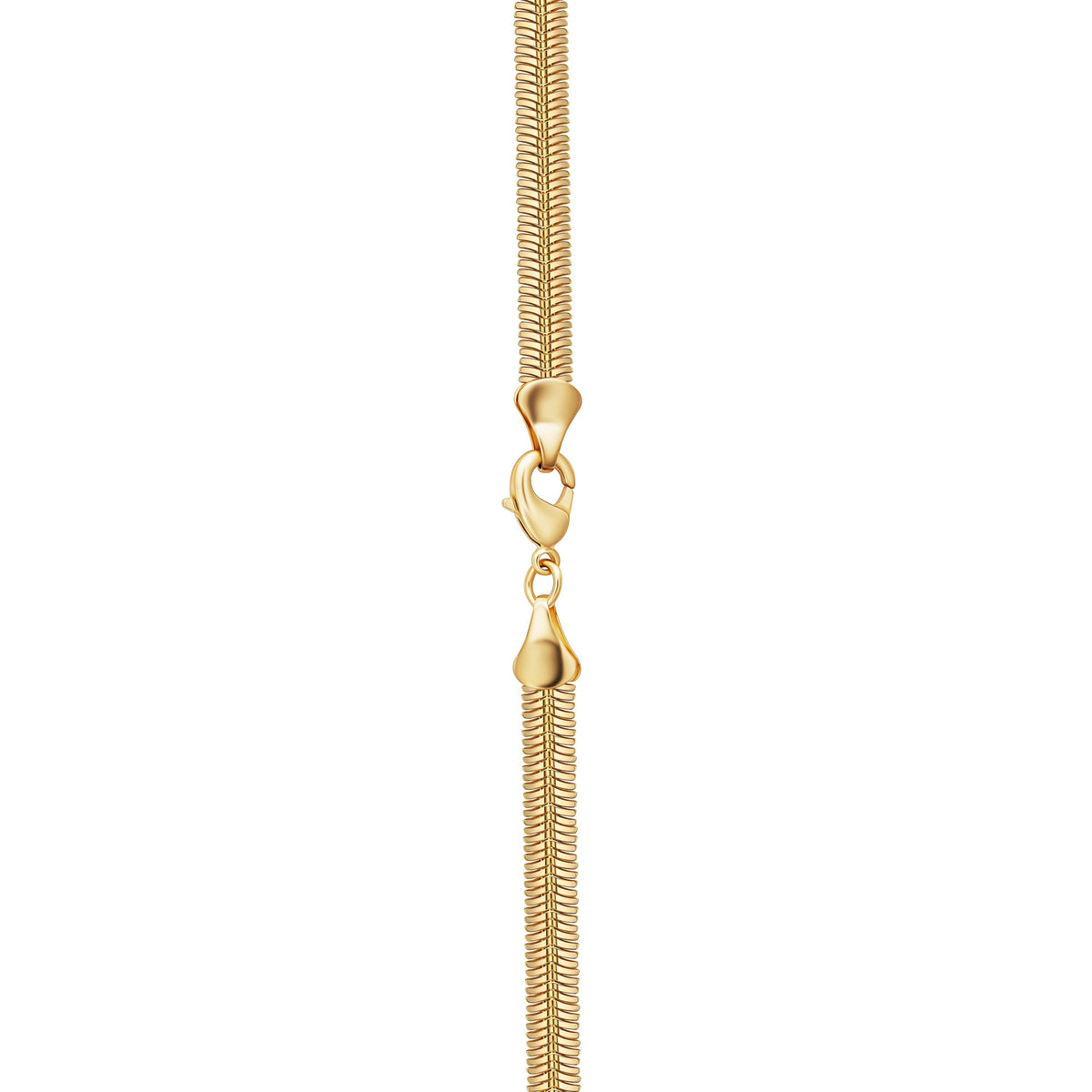 18K Gold Plated Flat Herringbone Snake Chain Necklace