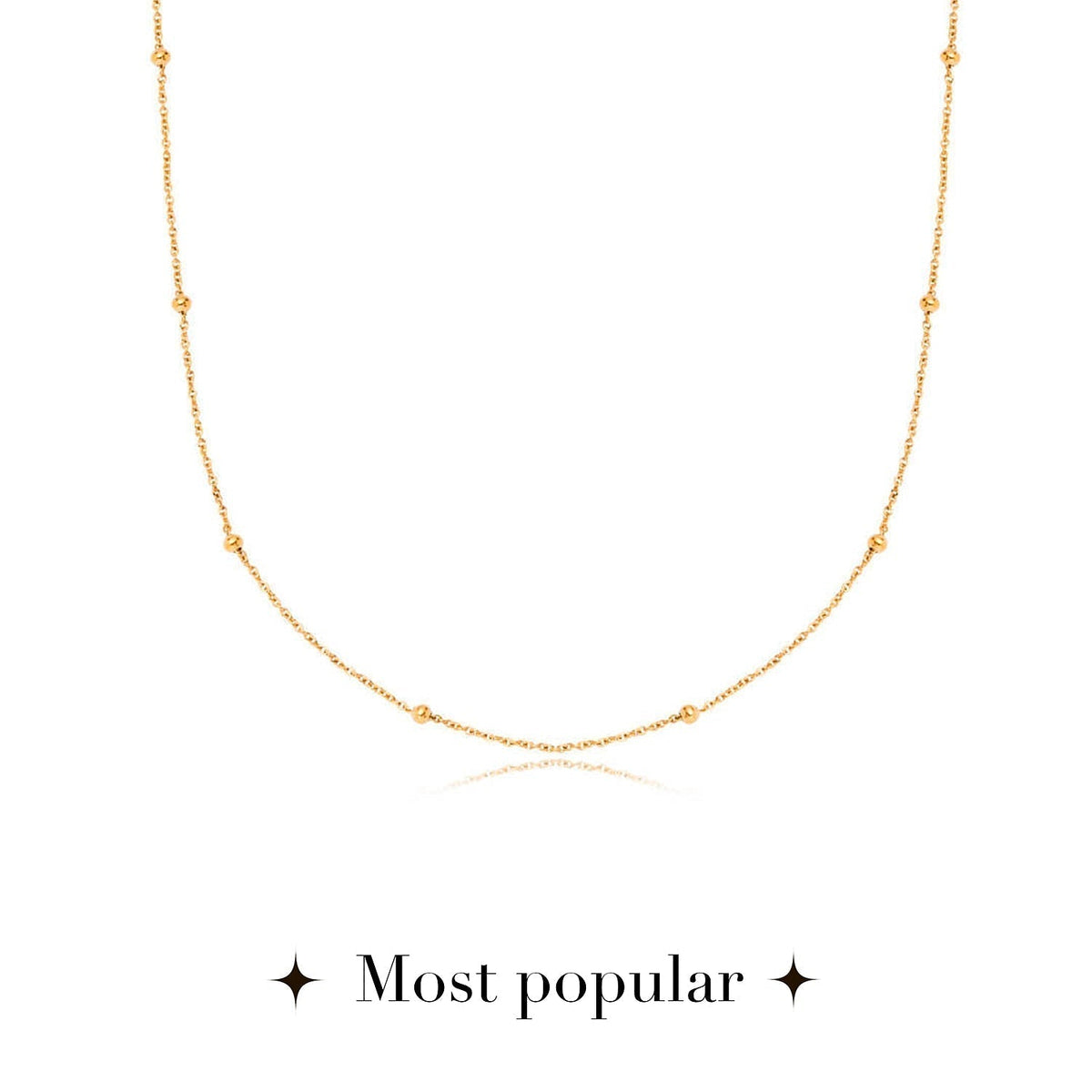 Layering Sphere Chain Necklace (Gold)