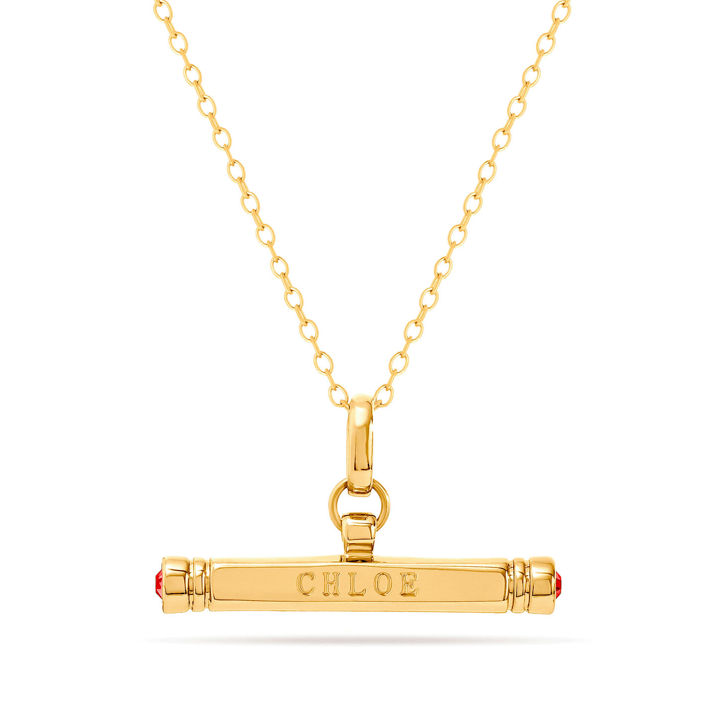 Custom Stamped T-Bar Necklace (Gold)