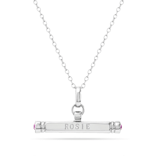 Custom Stamped T-Bar Necklace (Silver)
