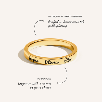 Fine Script Name Ring (Gold)