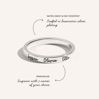 Fine Script Name Ring (Silver)