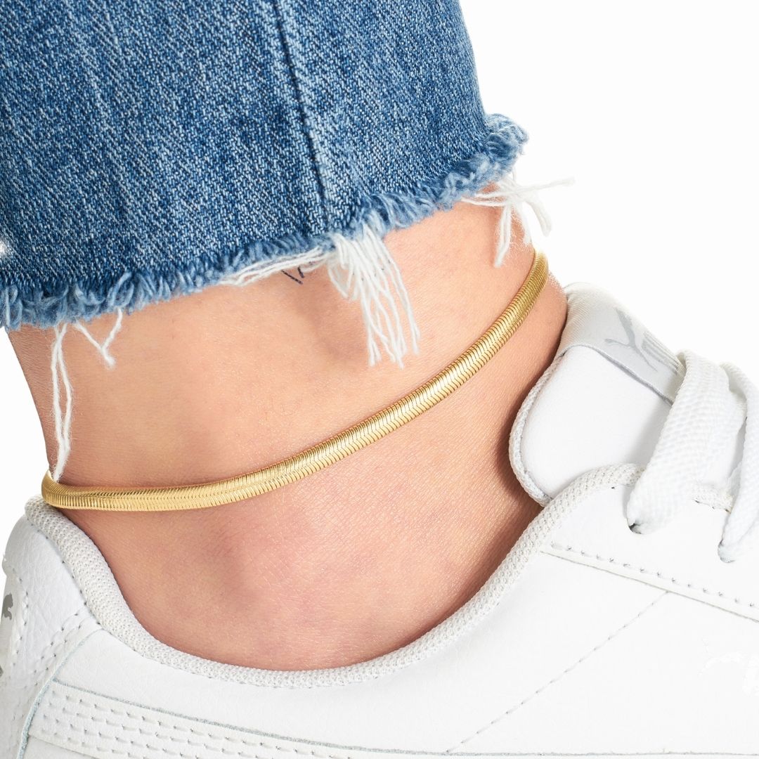 18K Gold Plated Snake Anklet