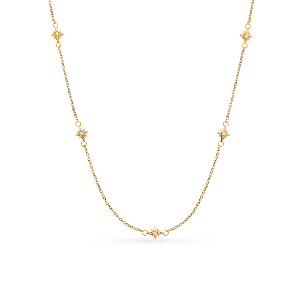 Double Fingerprint Heart Token Necklace (Gold)