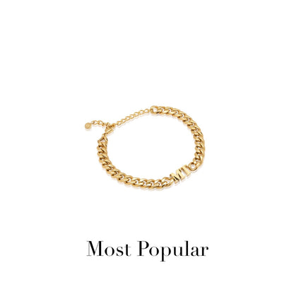 Initial Curb Bracelet (Gold)