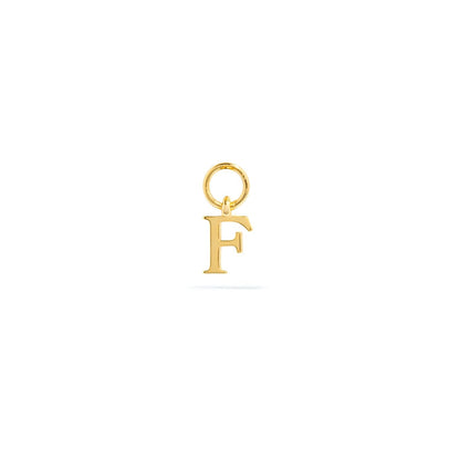 Stories Mini Initial Hoop Charm (Gold)