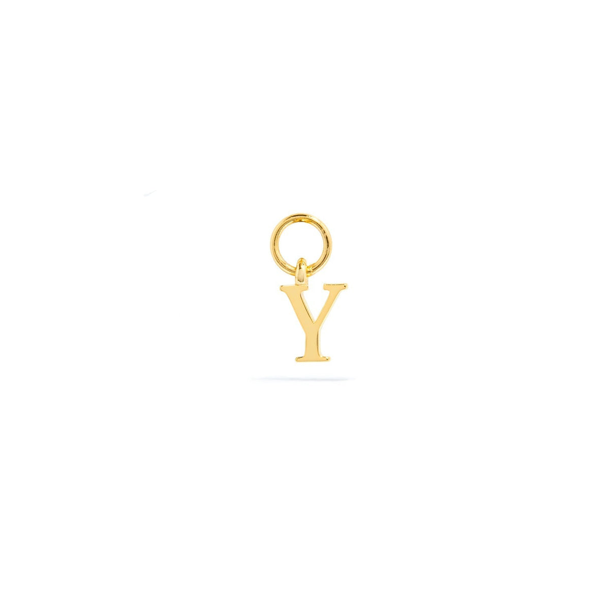 Stories Mini Initial Hoop Charm (Gold)