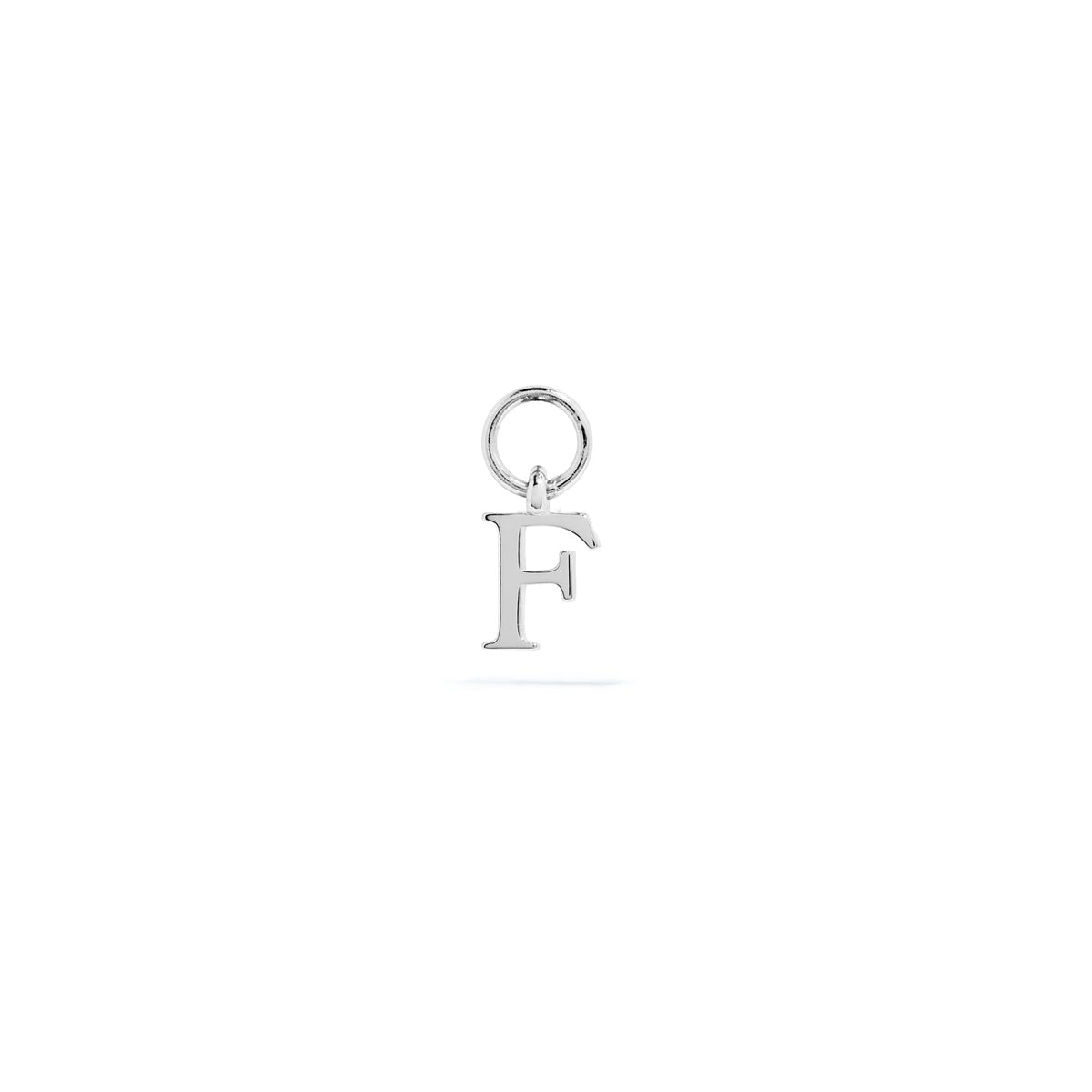 Stories Mini Initial Hoop Charm (Silver)