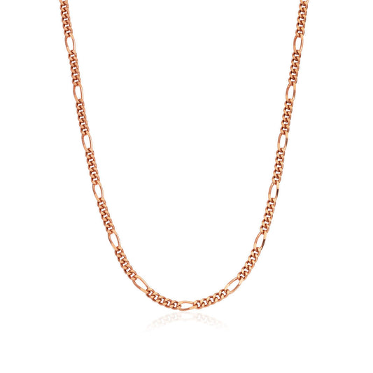 Layering Small Figaro Chain Necklace (Rose Gold)
