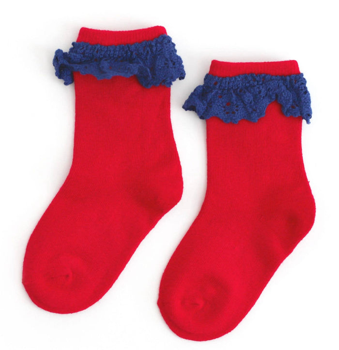 American Lace Top Midi Socks