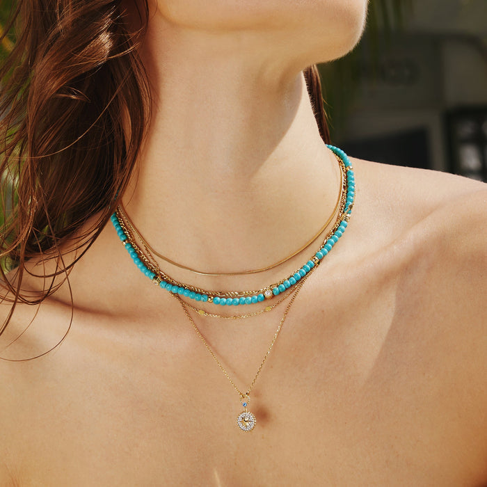 Ania Haie Gold Disc Station Necklace