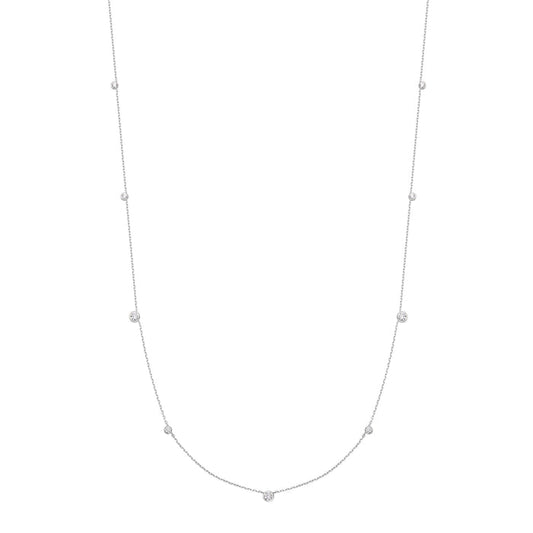 Ania Haie Silver Bezel Cubic Zirconia Station Necklace
