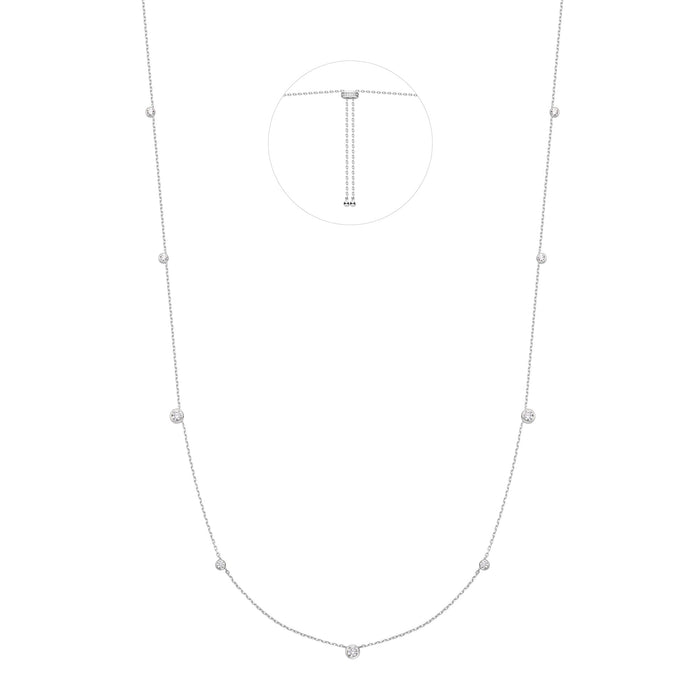 Ania Haie Silver Bezel Cubic Zirconia Station Necklace