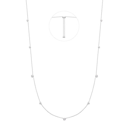 Ania Haie Silver Bezel Cubic Zirconia Station Necklace
