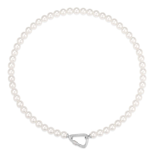 Ania Haie Silver Lobster Clasp Shell Pearl Necklace