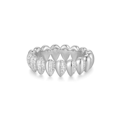 Ania Haie Silver Sparkling Puffy Spike Ring