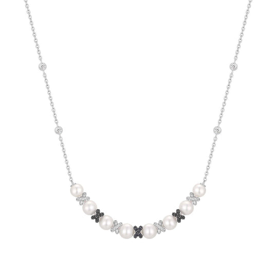 Ania Haie Two-Tone Sparkling Braided Shell Pearl Necklace