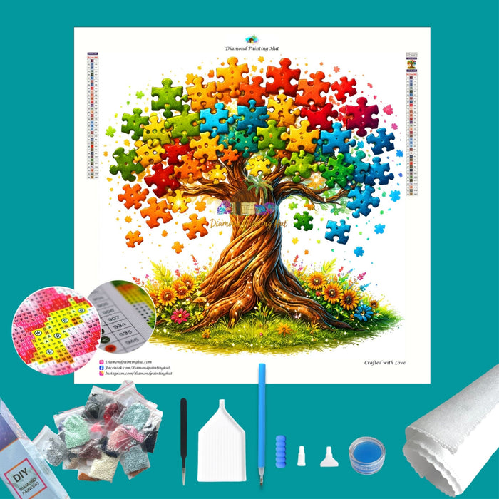 Autism Puzzle Tree Diamond Painting
