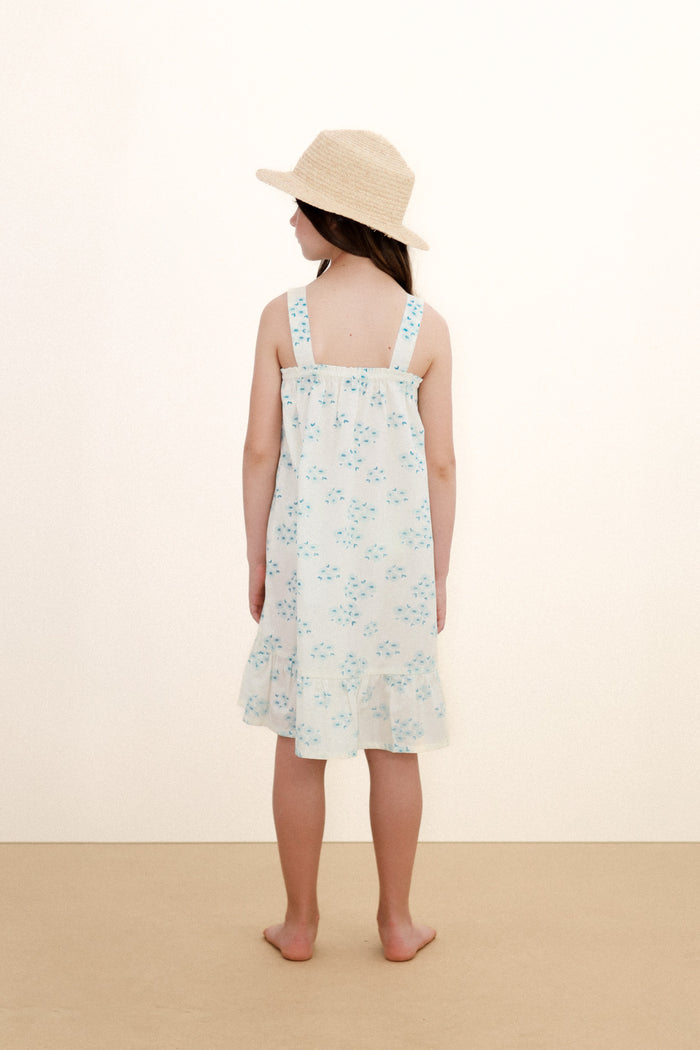 Blossoms Nightgown Dress in Off White