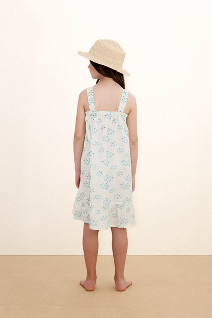 Blossoms Nightgown Dress in Off White