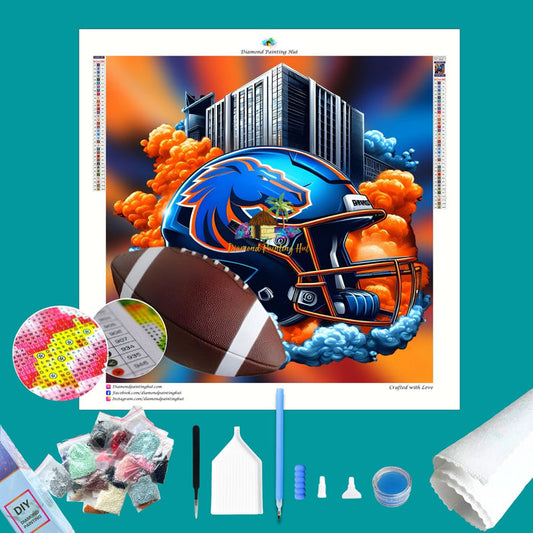 Boise State Football Helmet Diamond Painting