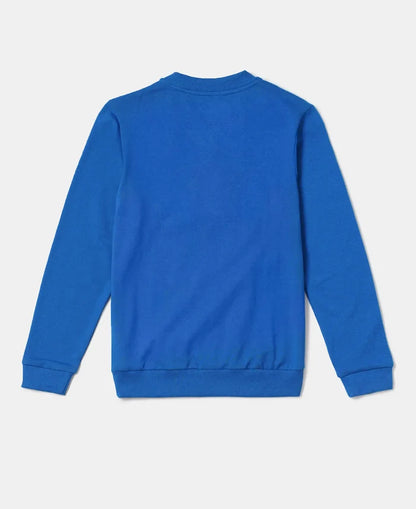 Super Combed Cotton Rich Mandarin Collar Sweatshirt - Neon Blue-2
