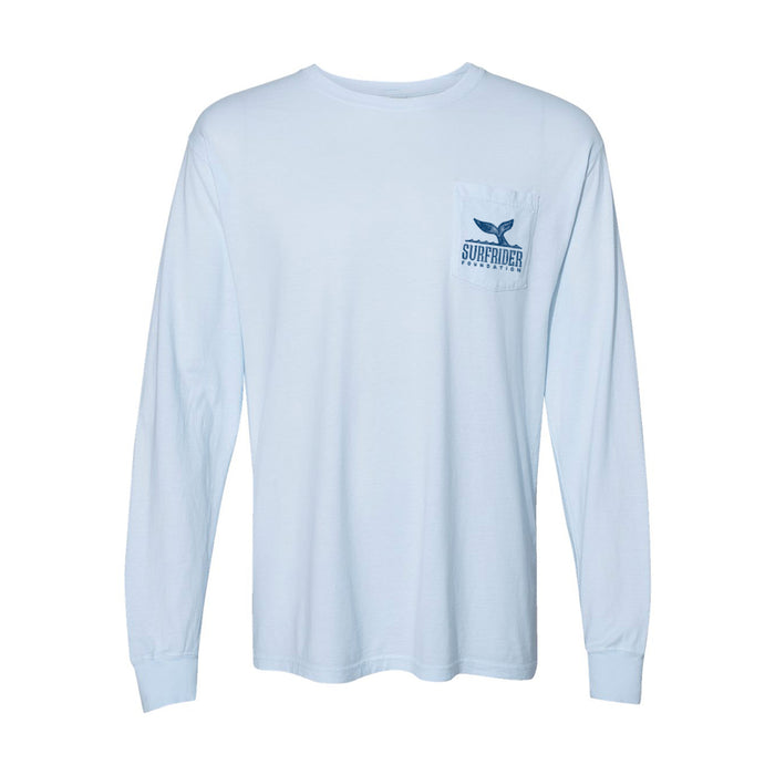 Cetacean Long Sleeve Pocket Tee - Sky Blue