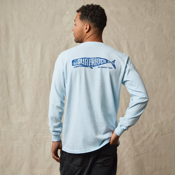 Cetacean Long Sleeve Pocket Tee - Sky Blue