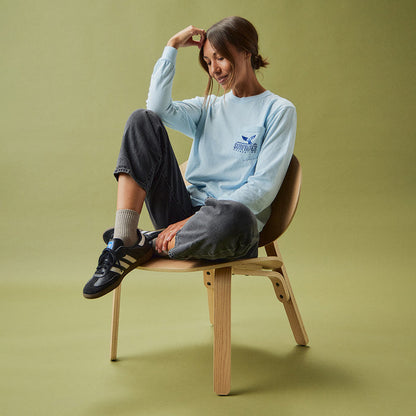 Cetacean Long Sleeve Pocket Tee - Sky Blue