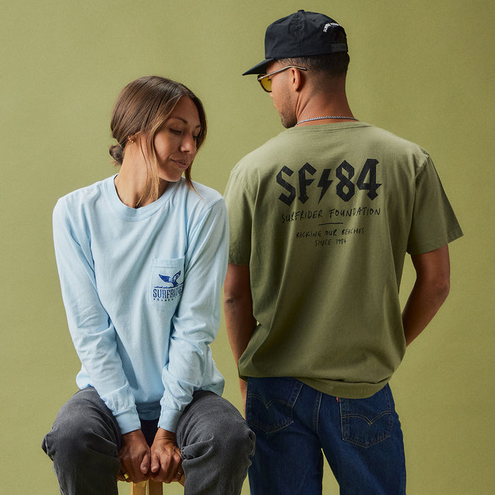 Cetacean Long Sleeve Pocket Tee - Sky Blue
