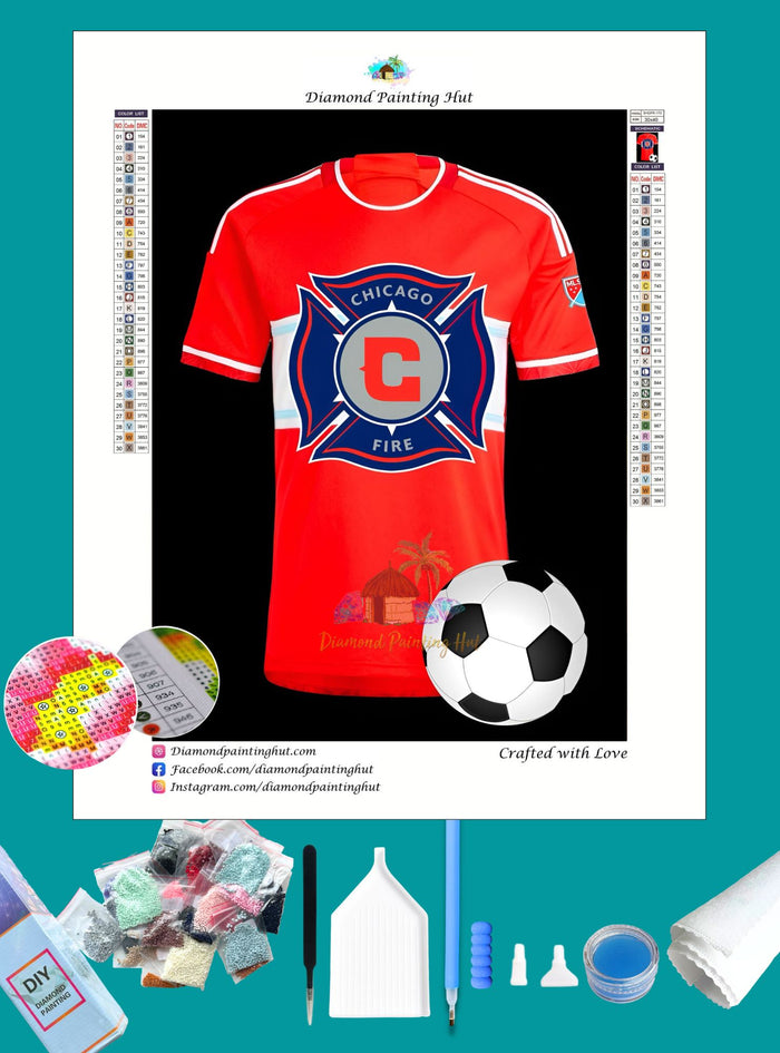 Chicago Fire FC MLS Jersey Diamond Painting