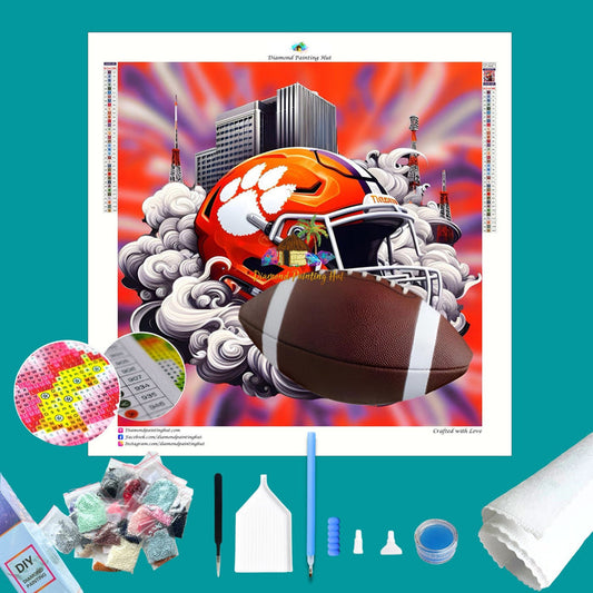 Clemson Football Helmet Diamond Painting