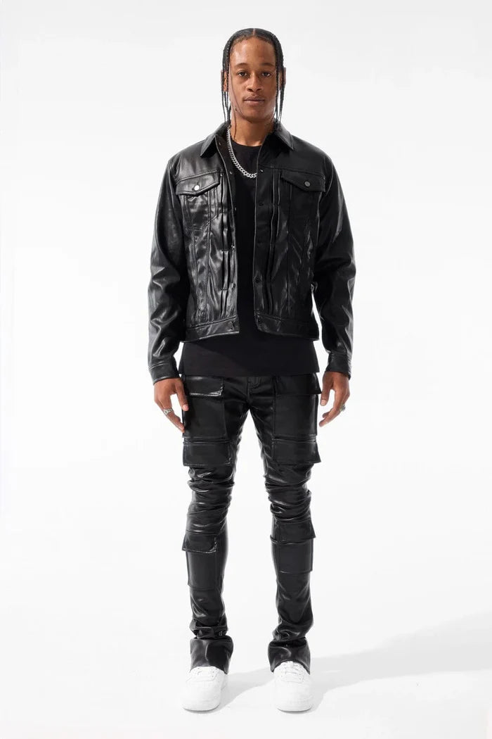 JORDAN CRAIG-ROSS STACKED - THRILLER CARGO PANTS (BLACK)-JRF1218